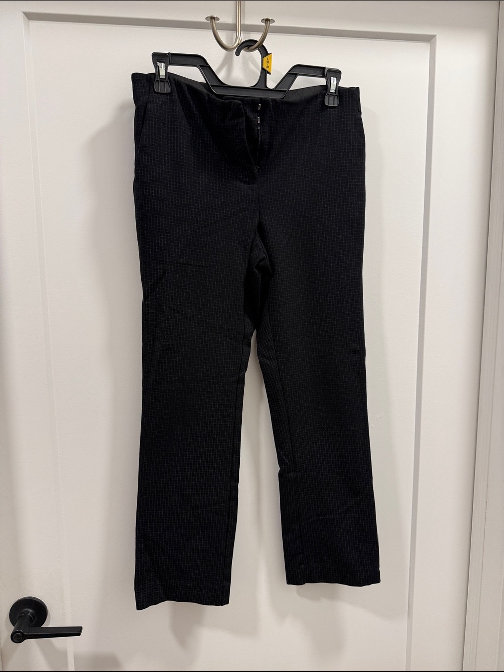 Amanda & Chelsea Black Textured Straight-Leg Trousers
